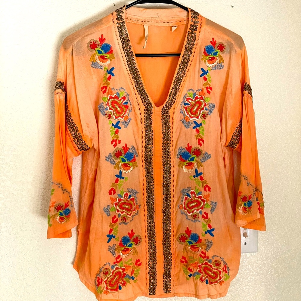 Soft surroundings XS boho style blouse for women